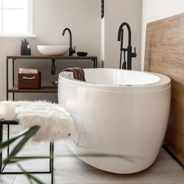 ZLINE Emerald Bay Bath Tub Filler (EMBY-BTF) in a luxury bathroom.