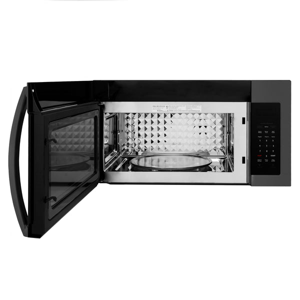 ZLINE Black Stainless Steel Over the Range Convection Microwave Oven with Modern Handle (MWO-OTR-30-BS)