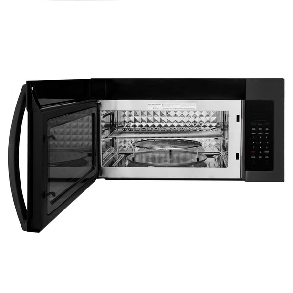ZLINE Black Stainless Steel Over the Range Convection Microwave Oven with Modern Handle (MWO-OTR-30-BS)