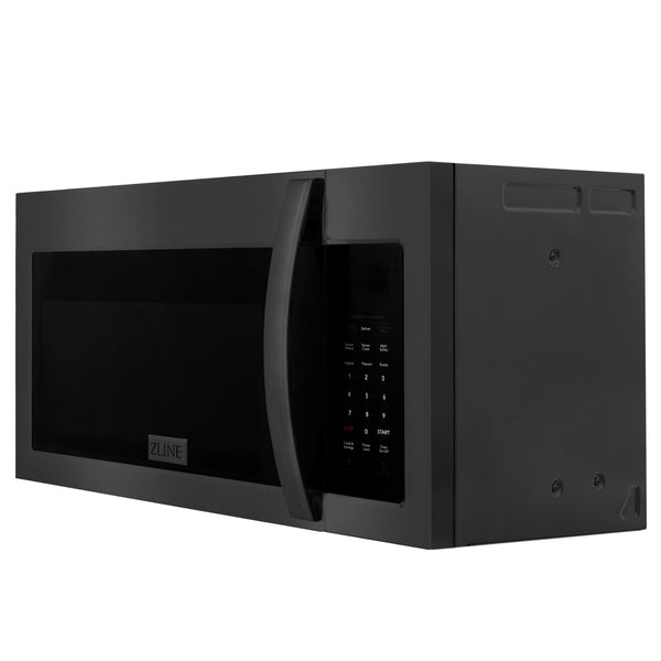ZLINE Black Stainless Steel Over the Range Convection Microwave Oven with Modern Handle (MWO-OTR-30-BS)