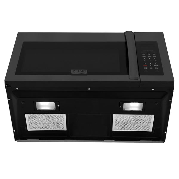 ZLINE Black Stainless Steel Over the Range Convection Microwave Oven with Modern Handle (MWO-OTR-30-BS)