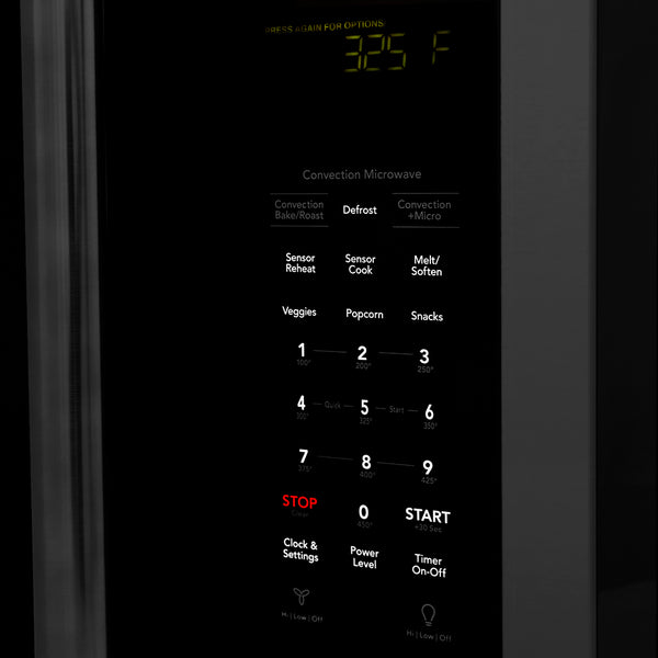 ZLINE 1.5 cu. ft. Over the Range Convection Microwave Oven in Black Stainless Steel with Traditional Handle and Sensor Cooking (MWO-OTR-H-30-BS)