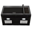 ZLINE 30 in. Black Stainless Steel Over the Range Convection Microwave Oven with Traditional Handle (MWO-OTR-H-BS) front, under.