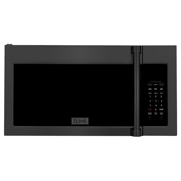 ZLINE 1.5 cu. ft. Over the Range Convection Microwave Oven in Black Stainless Steel with Traditional Handle and Sensor Cooking (MWO-OTR-H-30-BS)