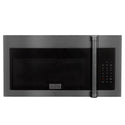 ZLINE 30 in. Black Stainless Steel Over the Range Convection Microwave Oven with Traditional Handle (MWO-OTR-H-BS) front, oven closed.