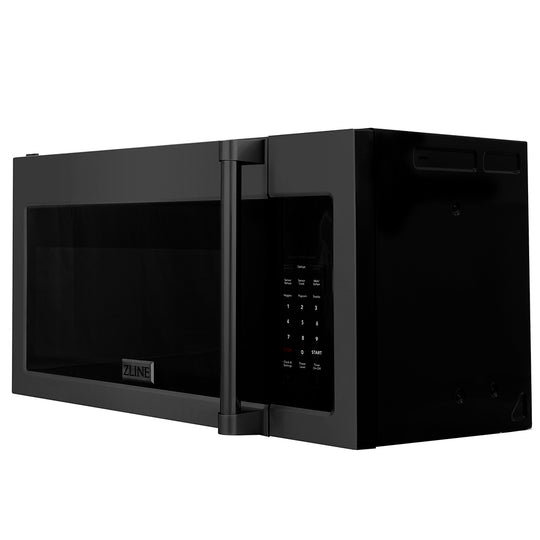 ZLINE 1.5 cu. ft. Over the Range Convection Microwave Oven in Black Stainless Steel with Traditional Handle and Sensor Cooking (MWO-OTR-H-30-BS)