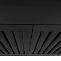 ZLINE 48" Convertible Wall Mount Range Hood in Black Stainless Steel with Set of 2 Charcoal Filters, LED lighting and Dishwasher-Safe Baffle Filters (BSKBN-CF-48)