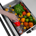 ZLINE 24 in. Touchstone 168 Can Outdoor-Rated Dual Refrigerator Drawer with Black Stainless Steel Doors (RDSO-BS-24)