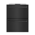ZLINE 24 in. Touchstone 168 Can Outdoor-Rated Dual Refrigerator Drawer with Black Stainless Steel Doors (RDSO-BS-24)