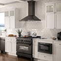 36" ZLINE CrownSound™Ducted Vent Wall Mount Range Hood in Black Stainless Steel with Built-in Bluetooth Speakers (BSKBNCRN-BT-36)