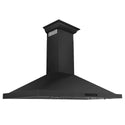 ZLINE Convertible Vent Wall Mount Range Hood in Black Stainless Steel with Crown Molding (BSKBNCRN) 42 Inch