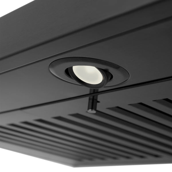 36" ZLINE CrownSound™Ducted Vent Wall Mount Range Hood in Black Stainless Steel with Built-in Bluetooth Speakers (BSKBNCRN-BT-36)