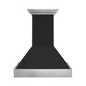 ZLINE 30 in. Wooden Wall Mount Range Hood in Rustic Shiplap Black Finish with Stainless Steel Accents (365CC-30)