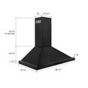 ZLINE 30 in. Convertible Vent Wall Mount Range Hood in Black Stainless Steel (BSKBN-30)