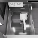 ZLINE 24 in. 12.4 cu. ft. Column Freezer in Black Stainless Steel with Graphite Gray Interior (RCFV-BS-24) close-up detail, internal ice maker and scoop.