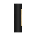 ZLINE Autograph Edition 24 in. 12.4 cu. ft. Column Freezer in Black Stainless Steel with Graphite Gray Interior and Champagne Bronze Accents (RCFVZ-BS-24-CB) front, closed.