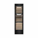 ZLINE 24 in. 12.4 cu. ft. Triple Zone 100 Bottle Column Wine Cooler in Black Stainless Steel (RCWV-BS-24) front, closed.