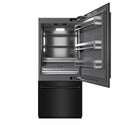 ZLINE 36 in. 19.8 cu. ft. Built-In Bottom Freezer Refrigerator with Water Dispenser and Ice Maker in Black Stainless Steel with Graphite Gray Interior (GRBIT-BS-36)