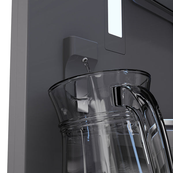 ZLINE Autograph Edition 72 in. 39.6 cu. ft. French Door Built-In Bottom Freezer Refrigerator with Water Dispensers and Ice Makers in Black Stainless Steel with Graphite Gray Interior and Champagne Bronze Helix Handles (GRBITZ-BS72-KCB)