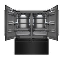 ZLINE 60 in. 32.2 cu. ft. French Door Built-In Bottom Freezer Refrigerator with Water Dispensers and Ice Makers in Black Stainless Steel with Graphite Gray Interior (GRBIV-BS-60)