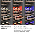 ZLINE 18 in. 9.0 cu. ft. Triple Zone 68 Bottle Left Hinge Column Wine Cooler in Satin Stainless Steel (RCWVL-SN-18)