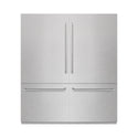 ZLINE 72 in. 39.6 cu. ft. French Door Built-In Bottom Freezer Refrigerator with Water Dispensers and Ice Makers in DuraSnow® Stainless Steel with Graphite Gray Interior (GRBIT-SN-72)