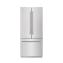 ZLINE 36 in. 19.6 cu. ft. French Door Built-In Bottom Freezer Refrigerator with Water Dispenser and Ice Maker in DuraSnow® Stainless Steel with Graphite Gray Interior (GRBIV-SN-36)