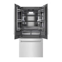 ZLINE 36 in. 19.6 cu. ft. French Door Built-In Bottom Freezer Refrigerator with Water Dispenser and Ice Maker in DuraSnow® Stainless Steel with Graphite Gray Interior (GRBIV-SN-36)