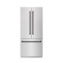 ZLINE Autograph Edition 36 in. 19.6 cu. ft. French Door Built-In Bottom Freezer Refrigerator with Water Dispenser and Ice Maker in Satin Stainless Steel with Graphite Gray Interior and Matte Black Accents (GRBIVZ-SN-36-MB)