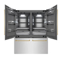 ZLINE Autograph Edition 60 in. 32.2 cu. ft. French Door Built-In Bottom Freezer Refrigerator with Water Dispenser and Ice Maker in DuraSnow® Stainless Steel with Graphite Gray Interior and Champagne Bronze Accents (GRBIVZ-SN-60-CB)