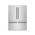 ZLINE Autograph Edition 60 in. 32.2 cu. ft. French Door Built-In Bottom Freezer Refrigerator with Water Dispenser and Ice Maker in DuraSnow® Stainless Steel with Graphite Gray Interior and Matte Black Accents (GRBIVZ-SN-60-MB)