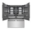 ZLINE Autograph Edition 60 in. 32.2 cu. ft. French Door Built-In Bottom Freezer Refrigerator with Water Dispenser and Ice Maker in DuraSnow® Stainless Steel with Graphite Gray Interior and Matte Black Accents (GRBIVZ-SN-60-MB)