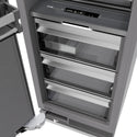 ZLINE 18 in. 8.6 cu. ft. Panel Ready Right Hinge Column Freezer with Graphite Gray Interior (RBCFVR-18) close-up detail, drawers.