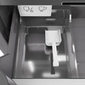 ZLINE 18 in. 8.6 cu. ft. Panel Ready Right Hinge Column Freezer with Graphite Gray Interior (RBCFVR-18) close-up detail, internal ice maker and scoop.