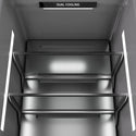 ZLINE 30 in. 16.7 cu. ft. Panel Ready Column Refrigerator with Graphite Gray Interior (RBCRV-30) close-up detail, illuminated interior.