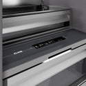ZLINE 30 in. 16.7 cu. ft. Panel Ready Column Refrigerator with Graphite Gray Interior (RBCRV-30) closes-up detail, touch control panel and temperature display.