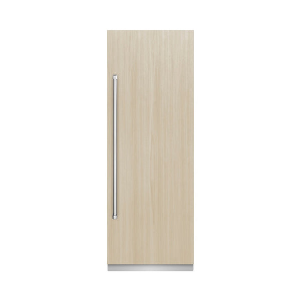 ZLINE 30 in. 16.7 cu. ft. Panel Ready Column Refrigerator with Graphite Gray Interior (RBCRV-30) front, closed, with custom panel.