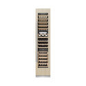 ZLINE 18 in. 9.0 cu. ft. Triple Zone 68 Bottle Panel Ready Right Hinge Column Wine Cooler (RBCWVR-18) front, closed, with custom panel.