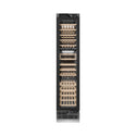 ZLINE Autograph Edition 18 in. 9.0 cu. ft. Triple Zone 68 Bottle Panel Ready Right Hinge Column Wine Cooler with Polished Gold Accents (RBCWVRZ-18-G) front, closed.