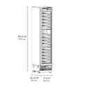 ZLINE Autograph Edition 18 in. 9.0 cu. ft. Triple Zone 68 Bottle Panel Ready Right Hinge Column Wine Cooler with Matte Black Accents (RBCWVRZ-18-MB) dimensional diagram.