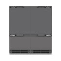 ZLINE Autograph Edition 72 in. 39.6 cu. ft. Panel Ready French Door Built-In Bottom Freezer Refrigerator with Water Dispensers and Ice Makers with Graphite Gray Interior and Matte Black Accents (GRBITZ-72-MB)