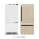 ZLINE Autograph Edition 36 in. 19.8 cu. ft. Panel Ready Built-In Bottom Freezer Refrigerator with Water Dispenser and Ice Maker with Matte Black Accents (RBITZ-36-MB)