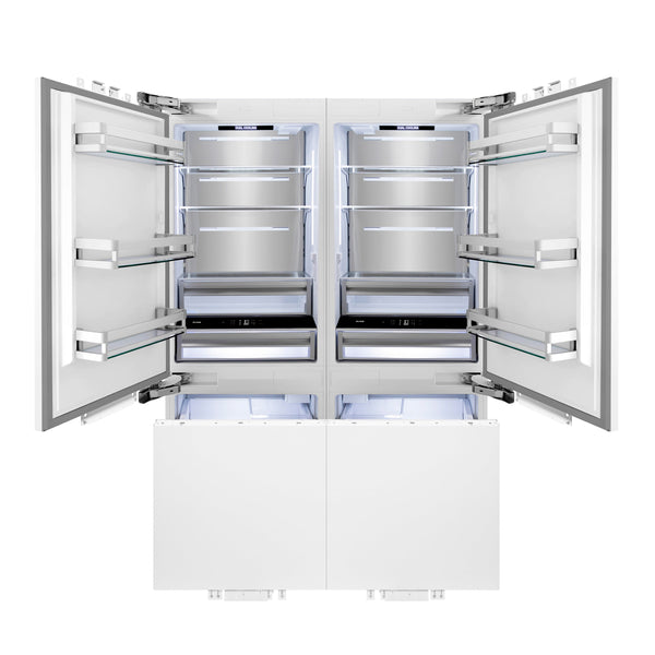 ZLINE 60 in. 32.2 cu. ft. Panel Ready French Door Built-In Bottom Freezer Refrigerator with Water Dispensers and Ice Makers (RBIV-60)