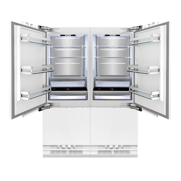 ZLINE 60 in. 32.2 cu. ft. Panel Ready French Door Built-In Bottom Freezer Refrigerator with Water Dispensers and Ice Makers (RBIV-60)