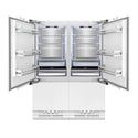 ZLINE 60 in. 32.2 cu. ft. Panel Ready French Door Built-In Bottom Freezer Refrigerator with Water Dispensers and Ice Makers (RBIV-60)