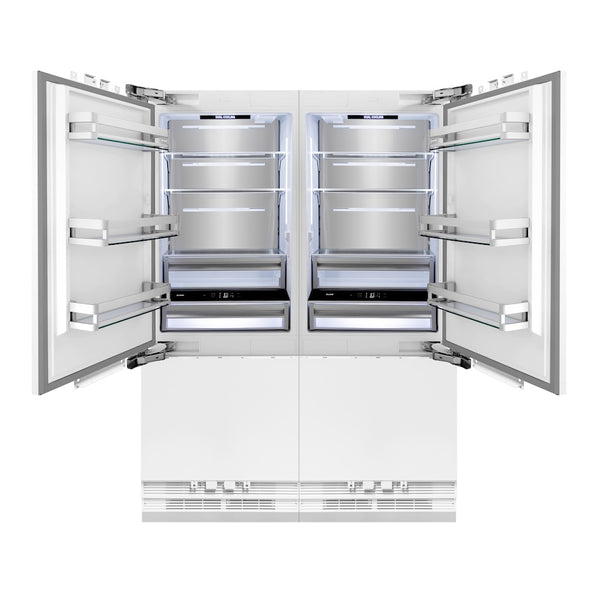 ZLINE 60 in. 32.2 cu. ft. Panel Ready French Door Built-In Bottom Freezer Refrigerator with Water Dispensers and Ice Makers (RBIV-60)