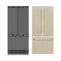 ZLINE Autograph Edition 36 in. 19.6 cu. ft. Panel Ready French Door Built-In Bottom Freezer Refrigerator with Water Dispenser and Ice Maker with Stainless Steel Interior and Polished Gold Accents (SRBIVZ-36-G)