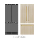 ZLINE Autograph Edition 36 in. 19.6 cu. ft. Panel Ready French Door Built-In Bottom Freezer Refrigerator with Water Dispenser and Ice Maker with Stainless Steel Interior and Polished Gold Accents (SRBIVZ-36-G)