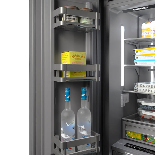 ZLINE 18 in. 8.6 cu. ft. Left Hinge Column Freezer in Satin Stainless Steel with Graphite Gray Interior (RCFVL-SN-18)