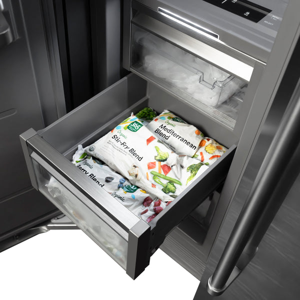 ZLINE 18 in. 8.6 cu. ft. Left Hinge Column Freezer in Satin Stainless Steel with Graphite Gray Interior (RCFVL-SN-18)